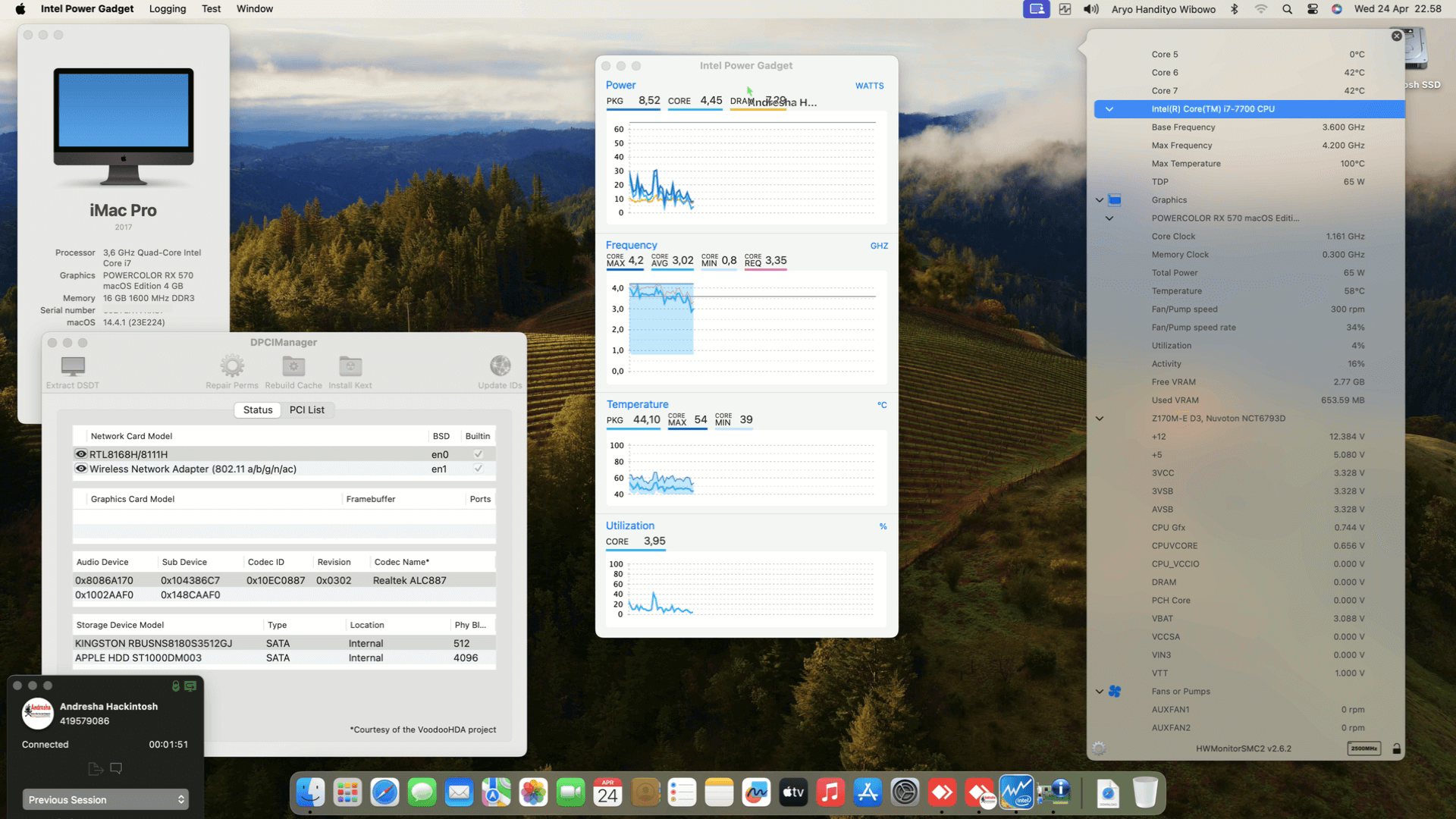 Success Hackintosh macOS Sonoma 14.4.1 Build 23E224 in Asus Z170M-E D3 + Intel Core i7 7700 + PowerColor RX 570